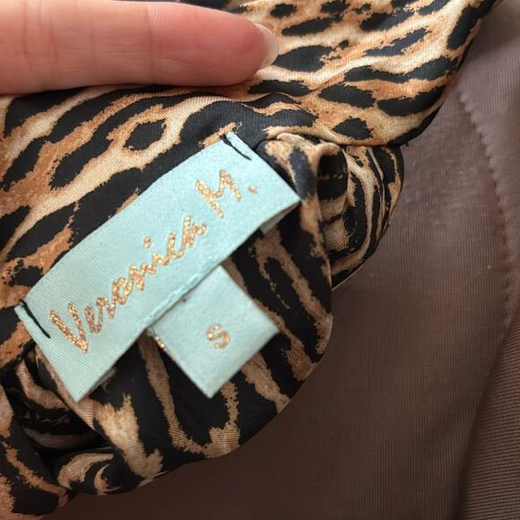 VERONICA M. Marina Women’s High Neck Halter Tie Top Size S Leopard Print - Picture 2 of 4